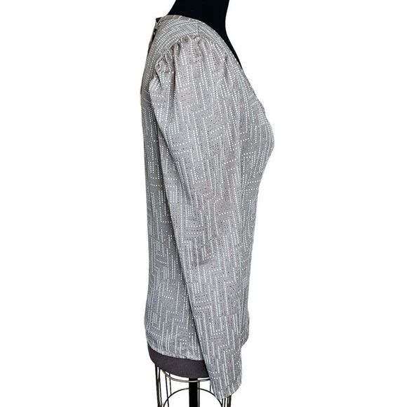 A Love Story Woman's Blouse Size M Taupe Sparkly Long Sleeve NWT - Picture 4 of 12